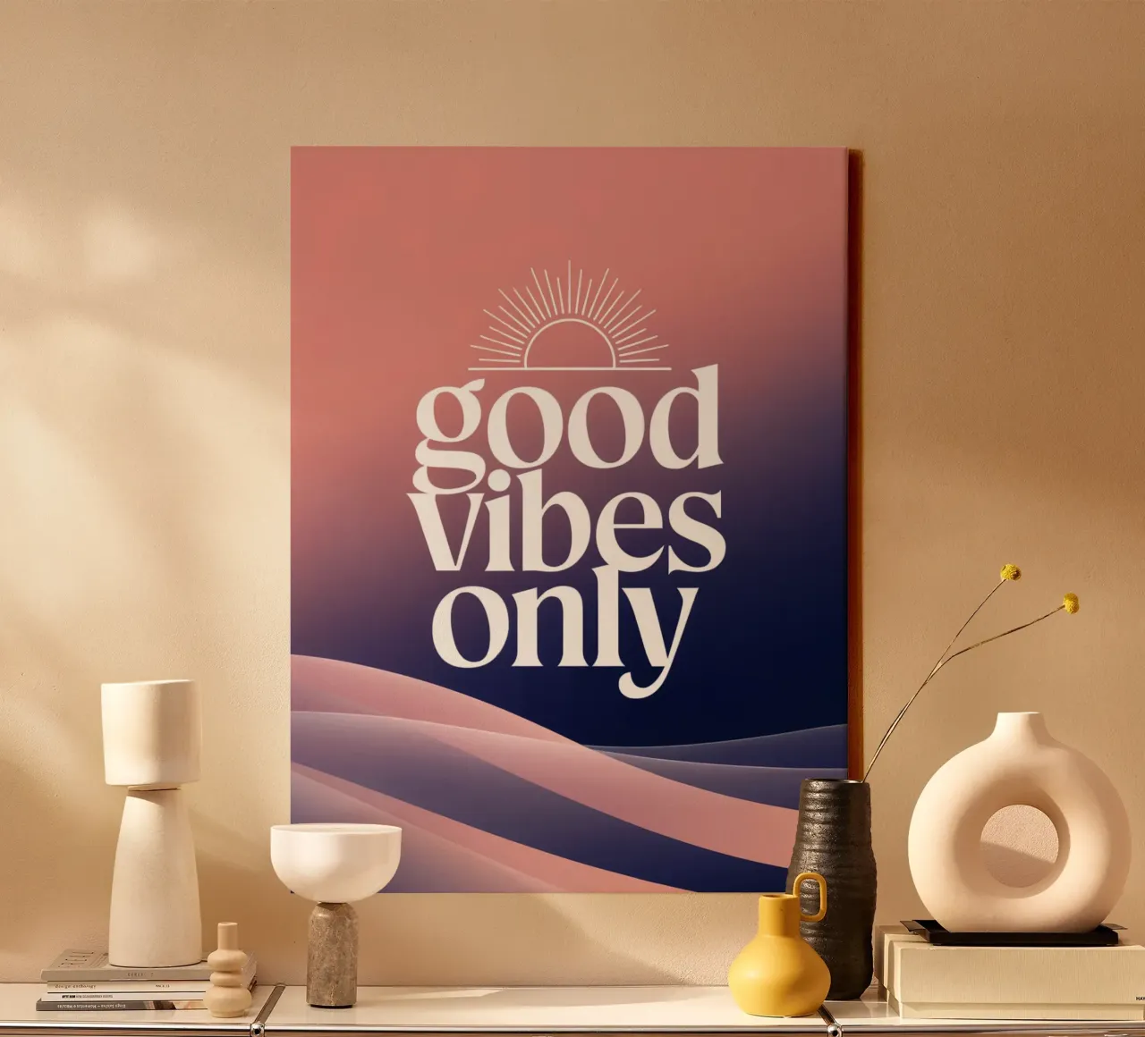 Good Vibes Only canvas with Floater frame by logic