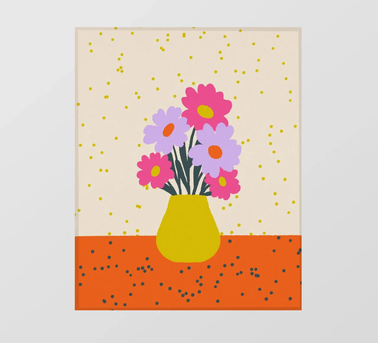 Fiori in vaso - arancio, giallo, lavanda, rosa carta da parati fotografica da Wackapacka
