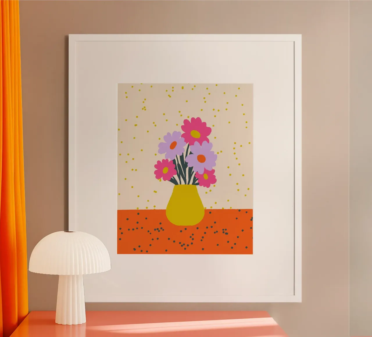 Fleurs dans un vase - orange, jaune, lavande, rose hahnemühle de Wackapacka