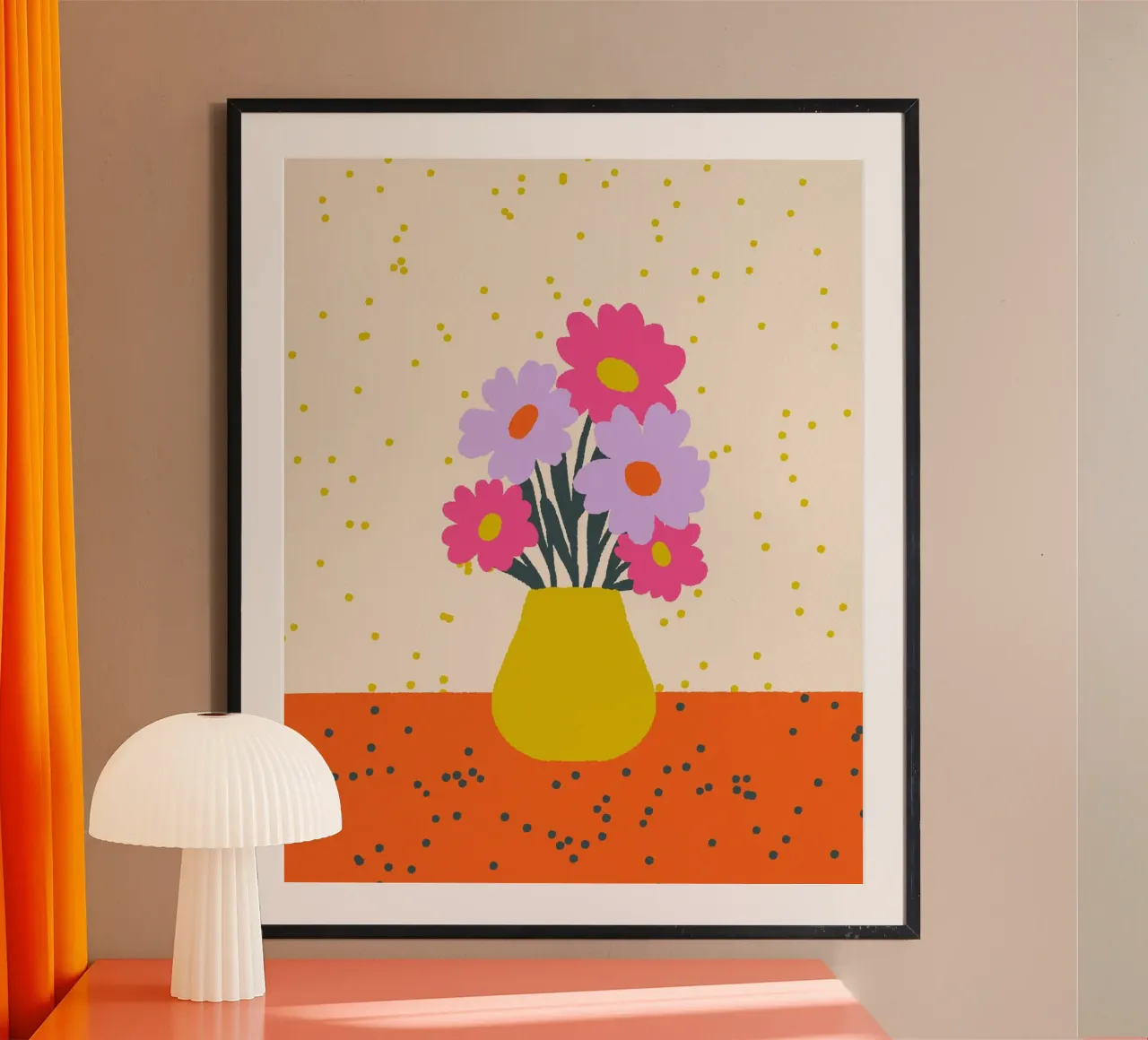 Fleurs dans un vase - orange, jaune, lavande, rose hahnemühle de Wackapacka