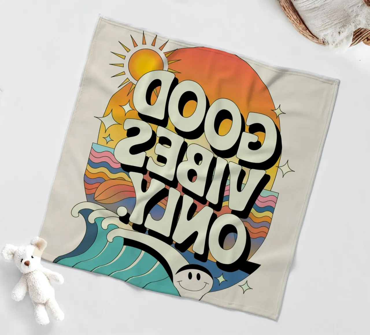 Good Vibes Only fleece blanket by logic