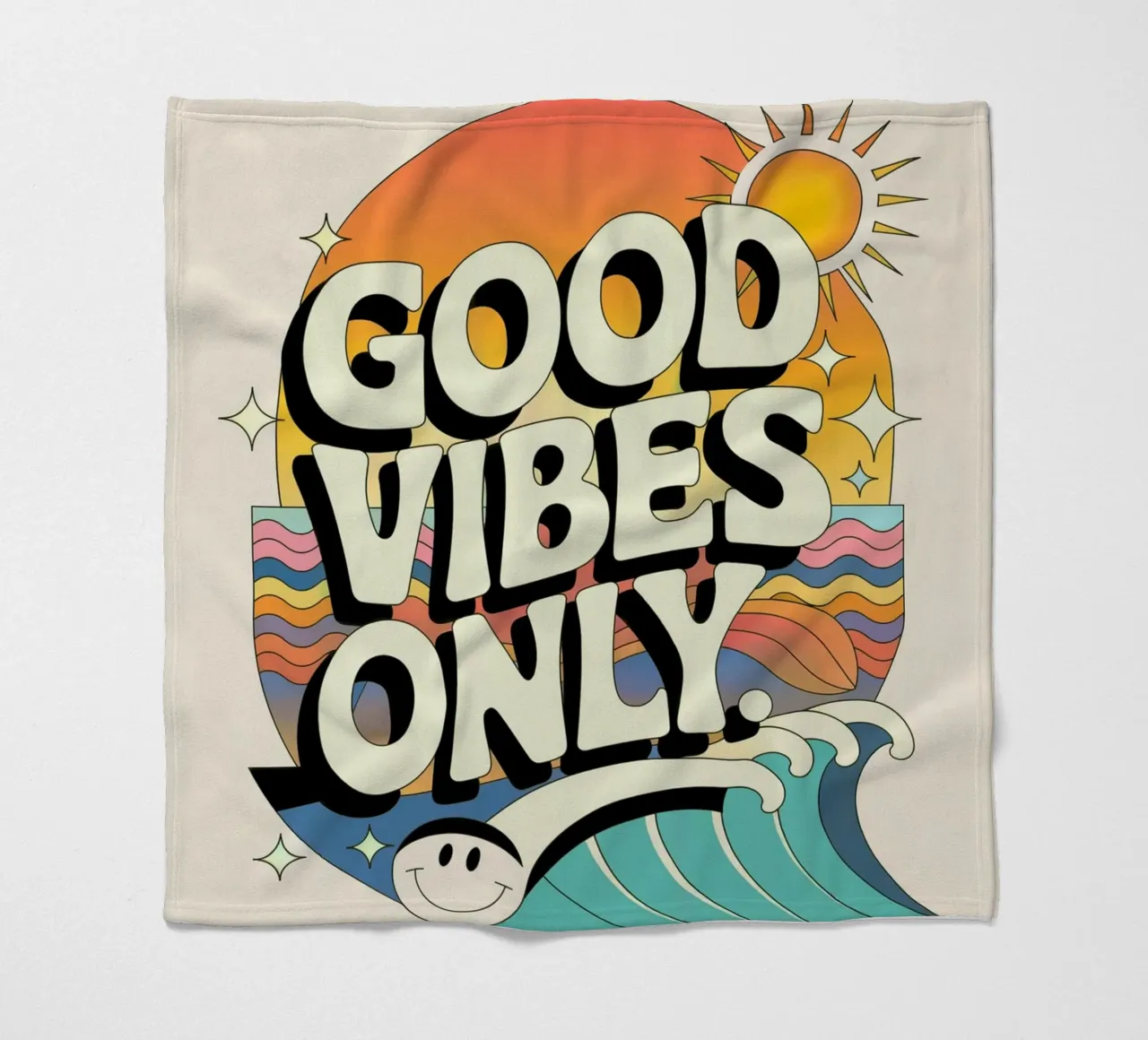 Good Vibes Only fleece blanket by logic