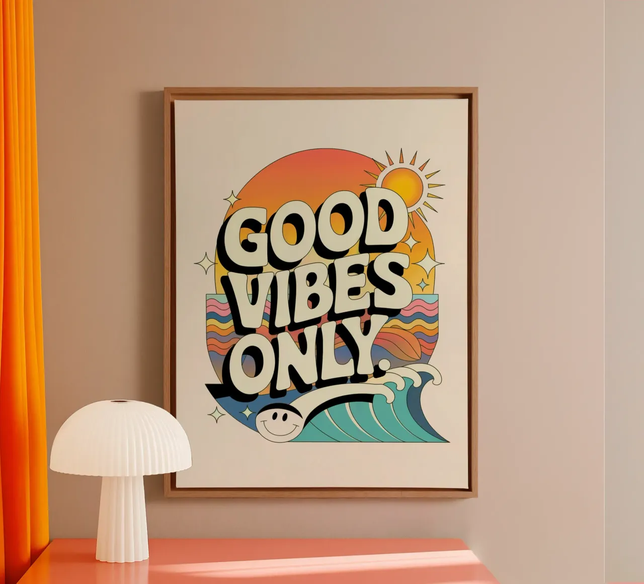 Good Vibes Only canvas with Floater frame by logic
