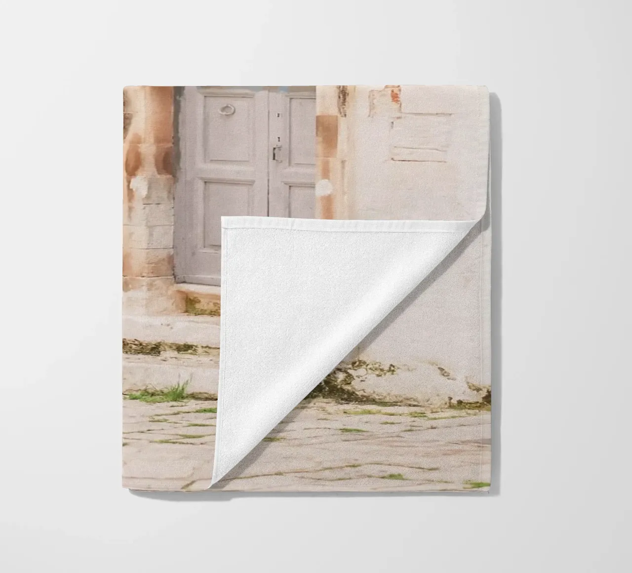 Puglia, Italy I Deserted street with Baroque architecture beach towel by Julie Travel Photography