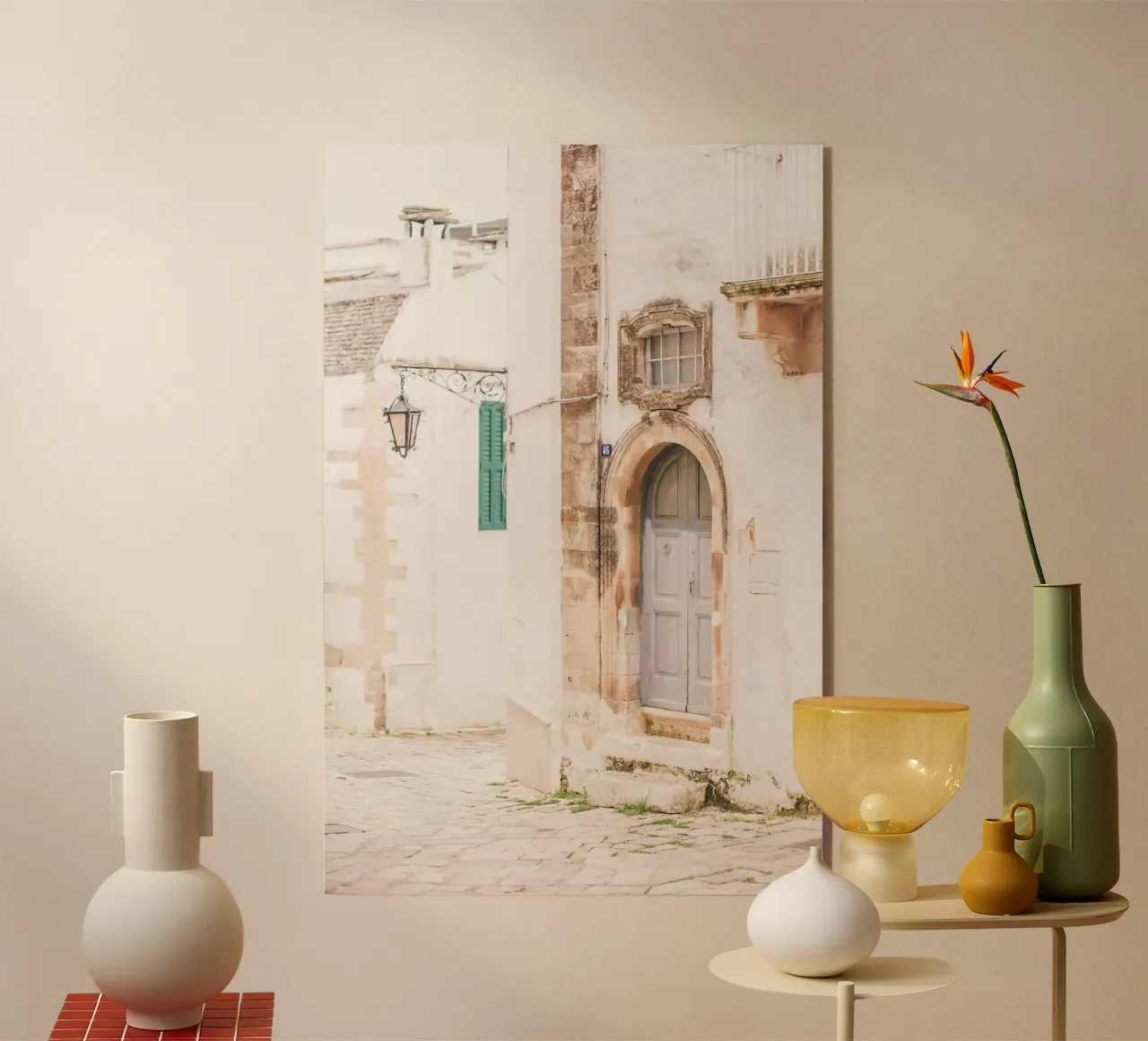 Puglia, Italy I Deserted street with Baroque architecture acrylic glass by Julie Travel Photography