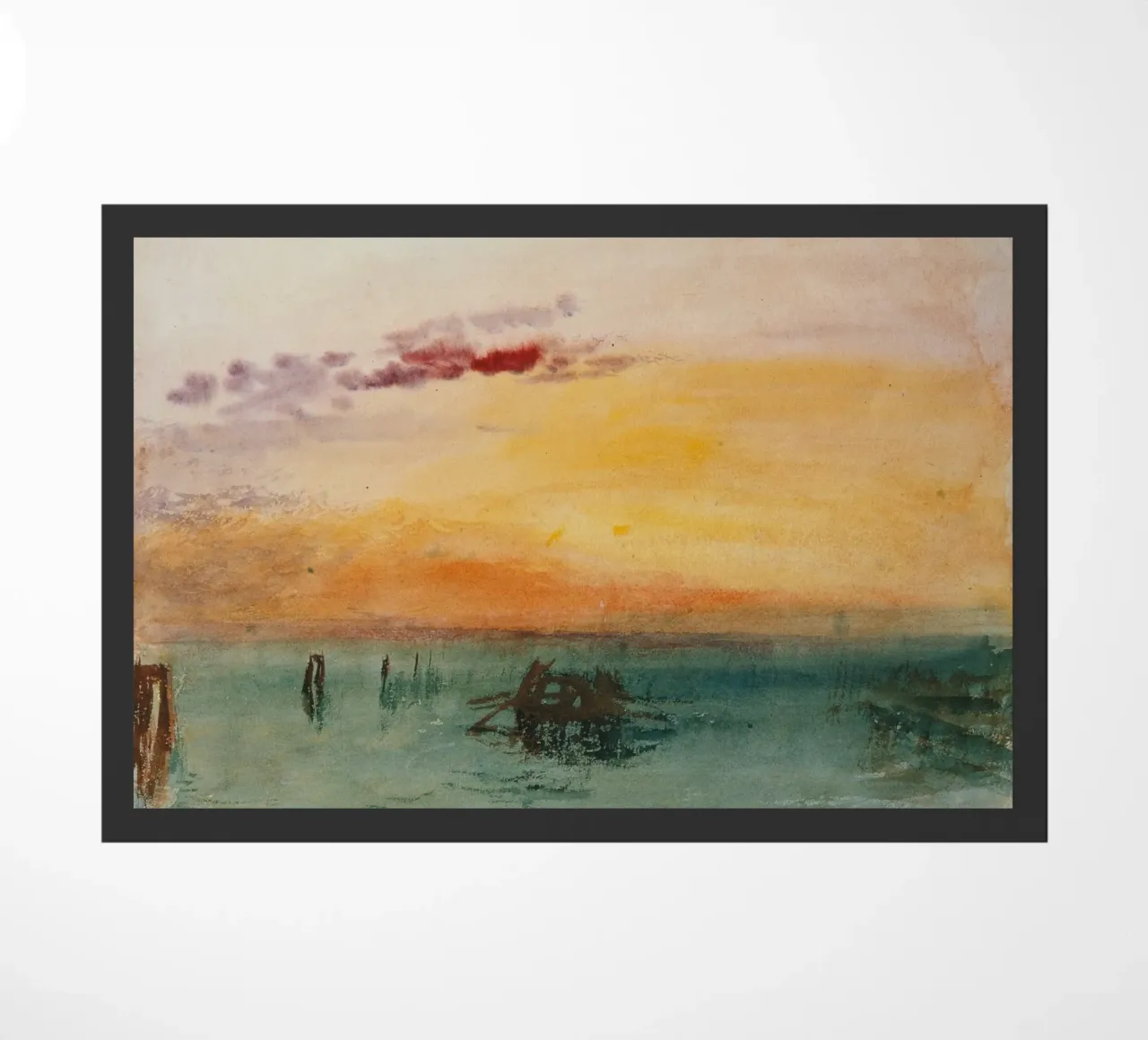 WilliamTurner - Venedig, Blick über das Haff bei Sonnenuntergang Fußmatte von ARTOTHEK