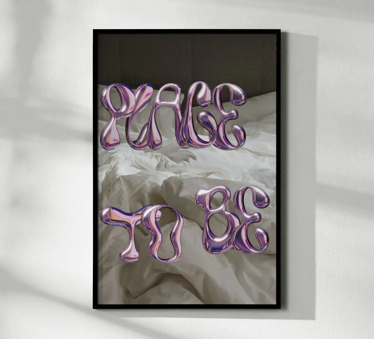 Place to Be poster con telaio in legno da thewalllab