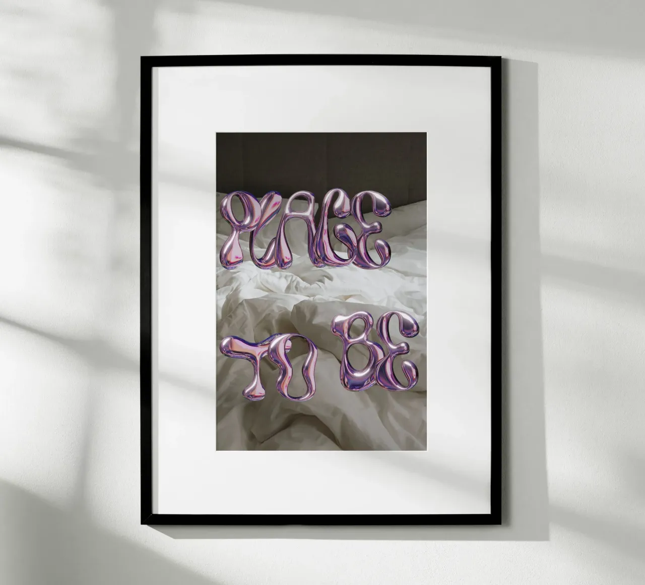 Place to Be poster con telaio in legno da thewalllab