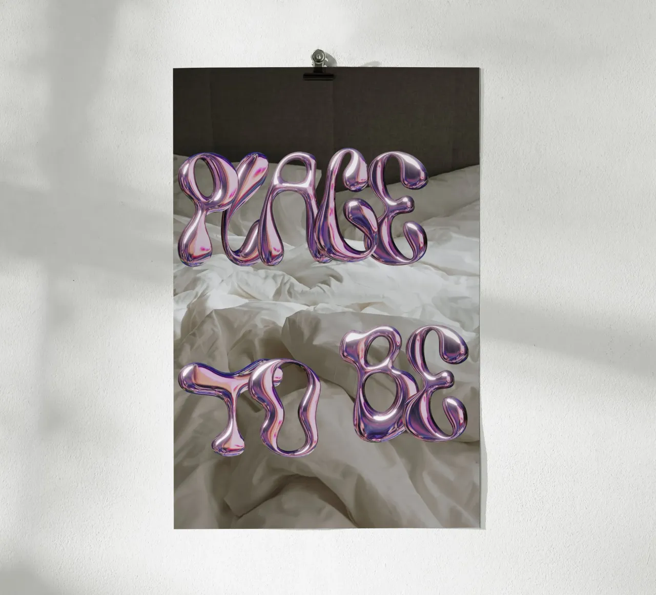 Place to Be poster con telaio in legno da thewalllab