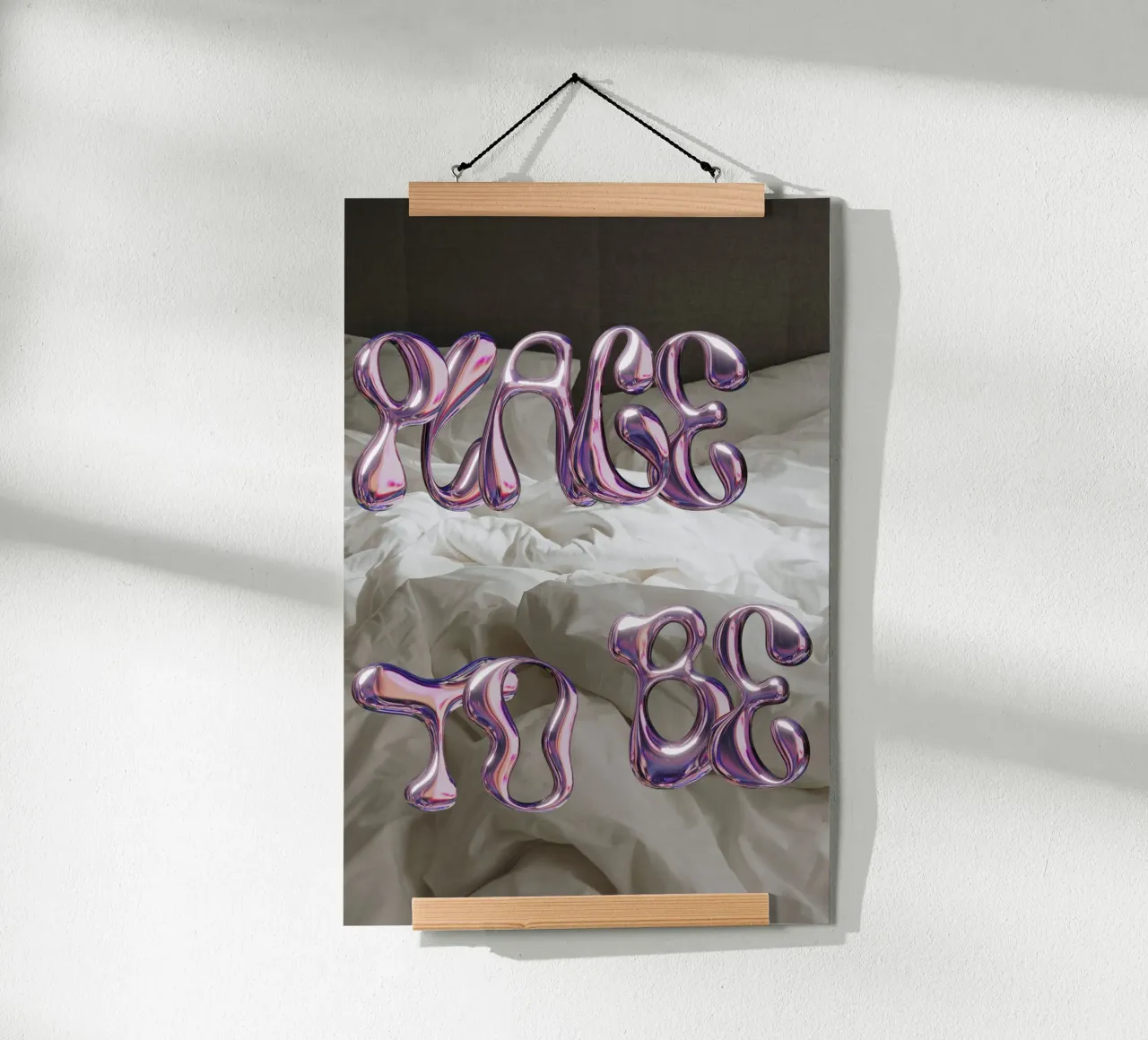 Place to Be poster con telaio in legno da thewalllab