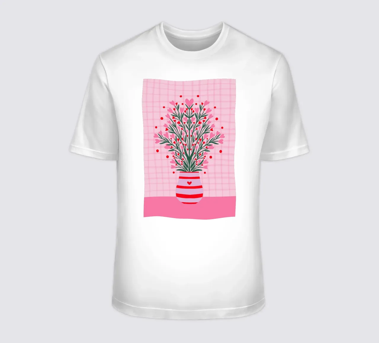 Fiori a cuore in un vaso t-shirt da Wackapacka