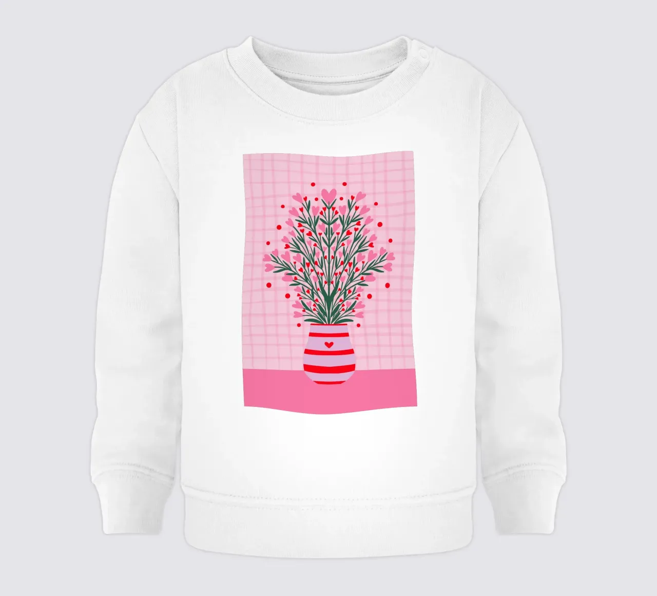 Fiori a cuore in un vaso felpa neonato da Wackapacka
