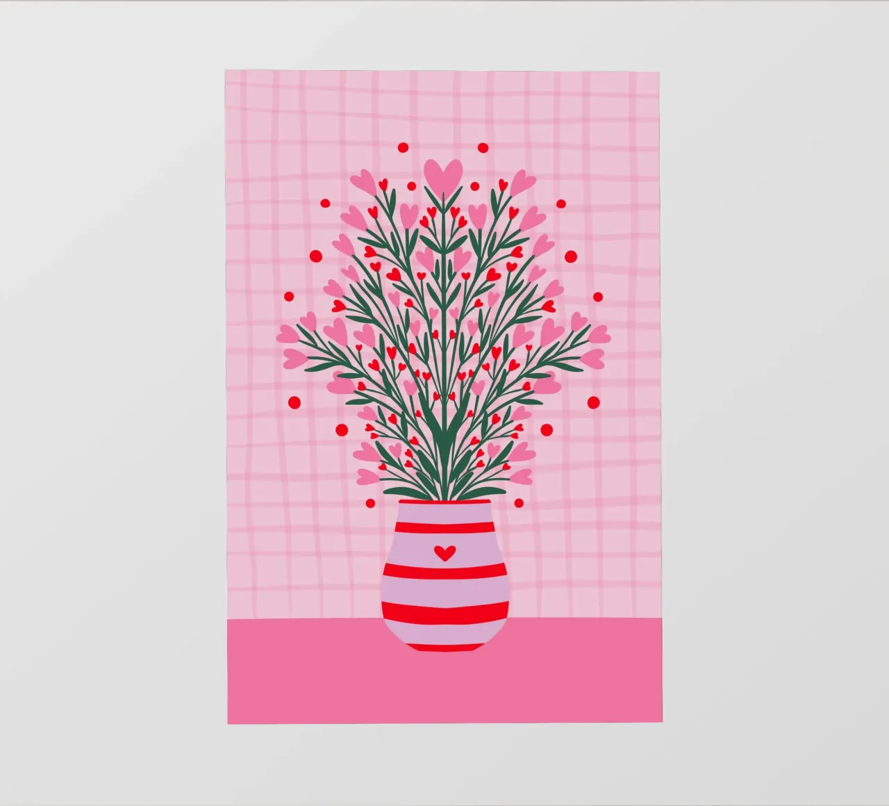 Fiori a cuore in un vaso telo in pvc da Wackapacka