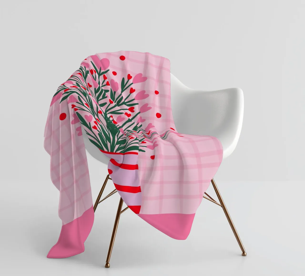 Fiori a cuore in un vaso coperta in pile da Wackapacka