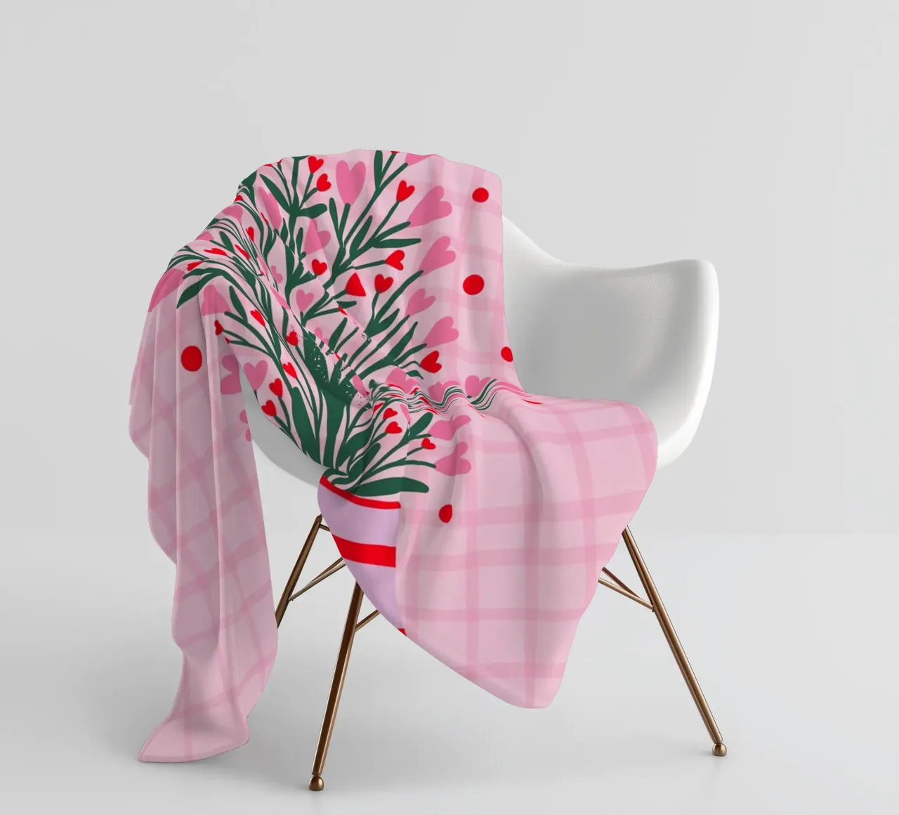 Fiori a cuore in un vaso coperta in pile da Wackapacka