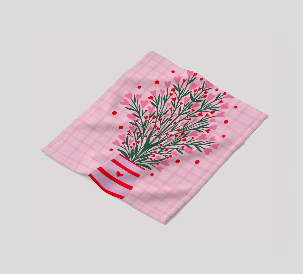 Fiori a cuore in un vaso coperta in pile da Wackapacka