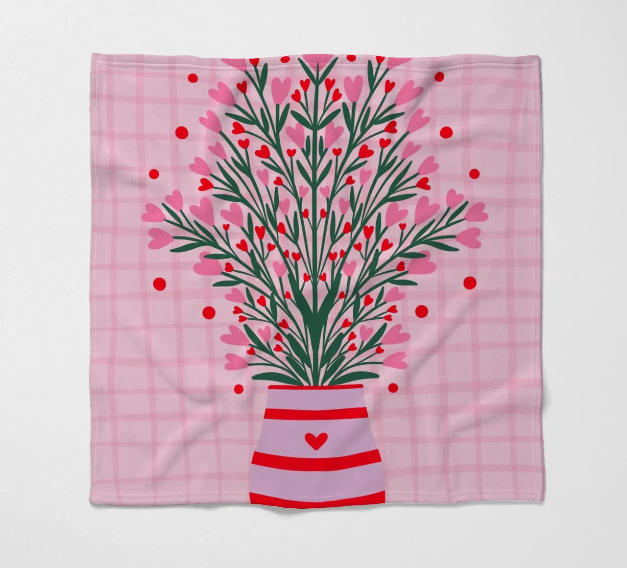 Fiori a cuore in un vaso coperta in pile da Wackapacka