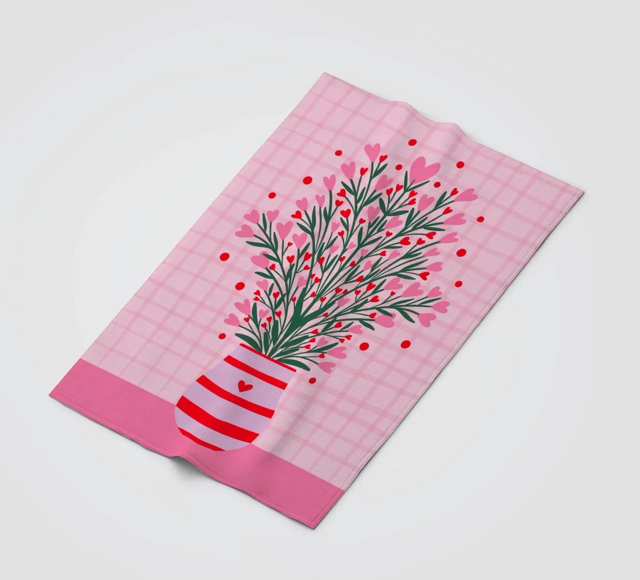 Fiori a cuore in un vaso coperta in pile da Wackapacka