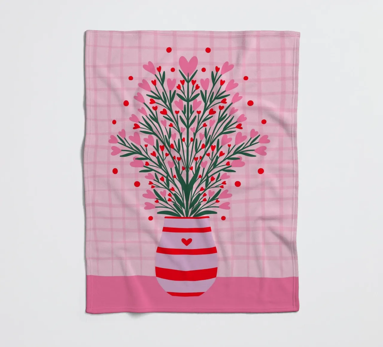 Fiori a cuore in un vaso coperta in pile da Wackapacka