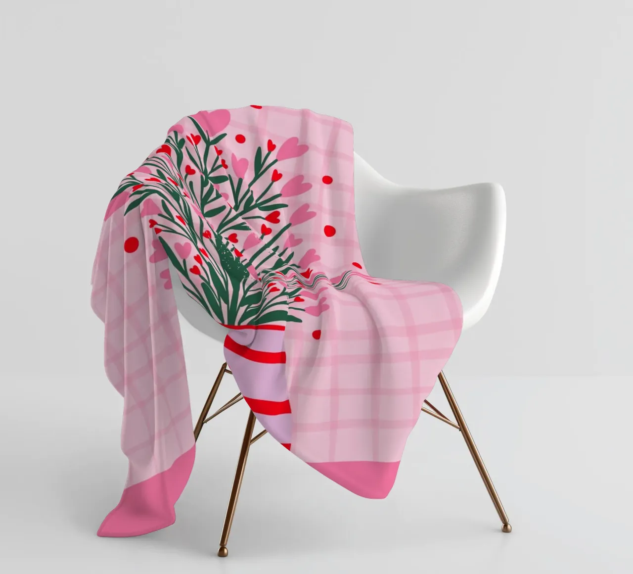 Fiori a cuore in un vaso coperta in pile da Wackapacka