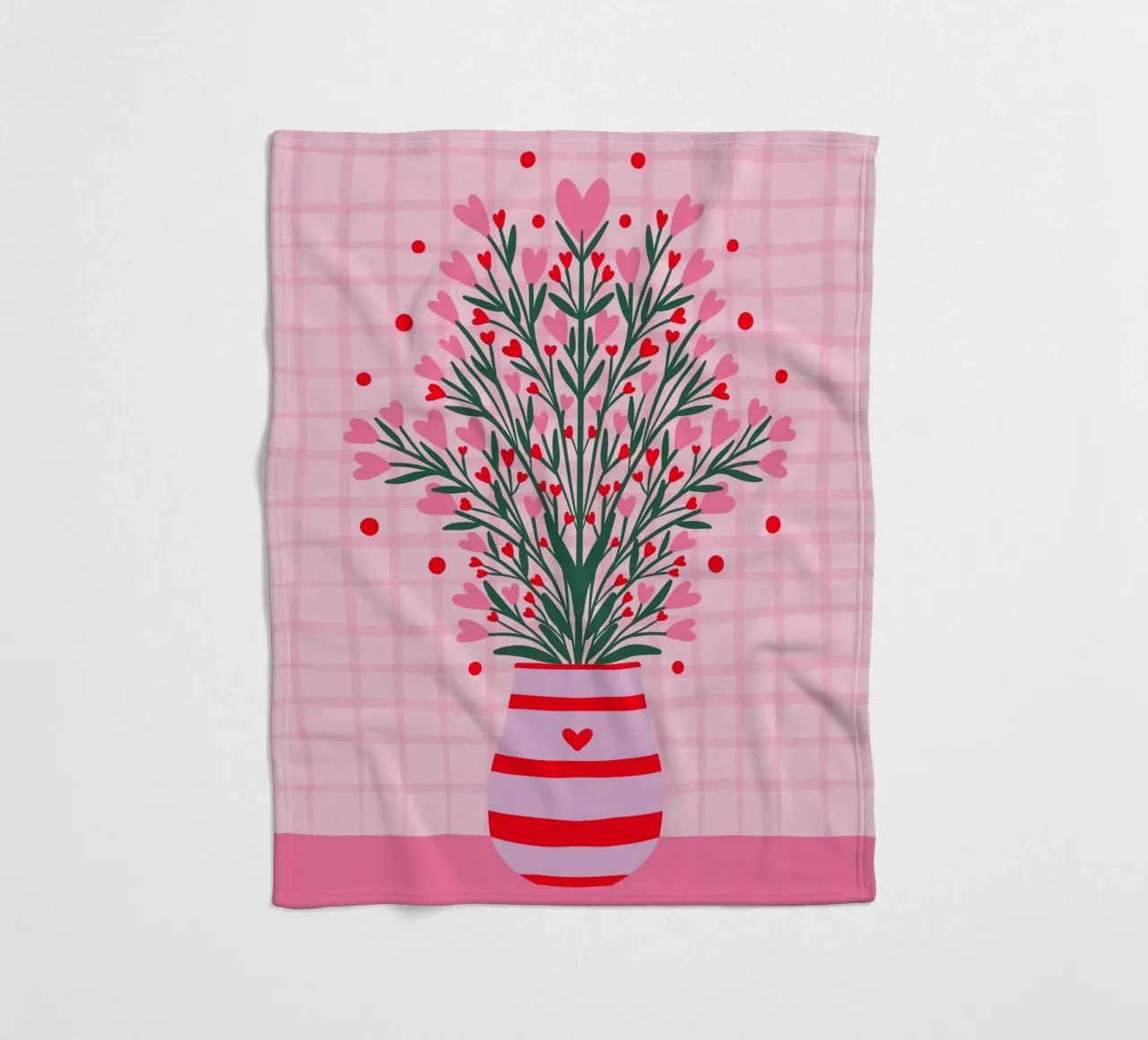 Fiori a cuore in un vaso coperta in pile da Wackapacka