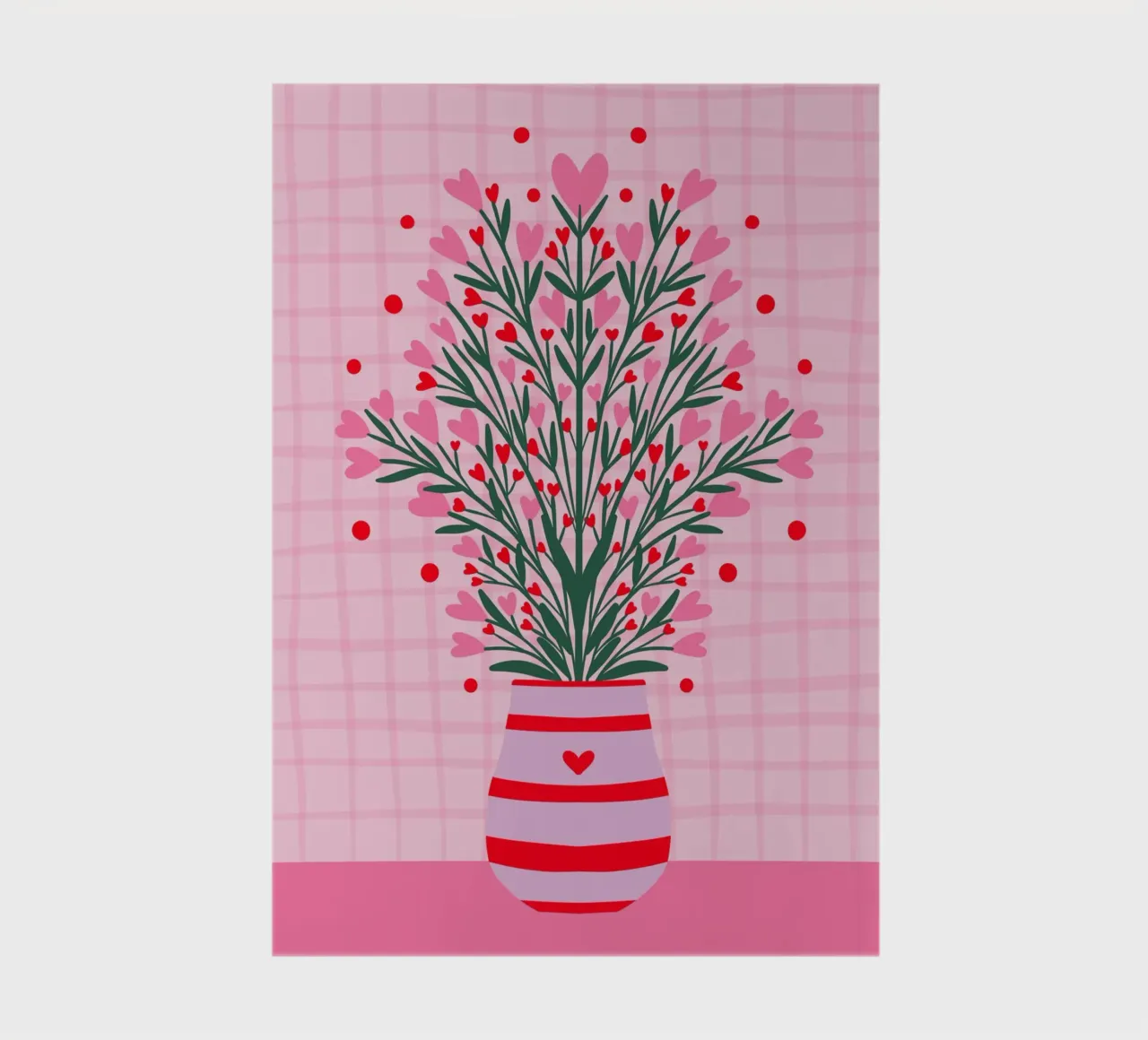 Fiori a cuore in un vaso diario da Wackapacka