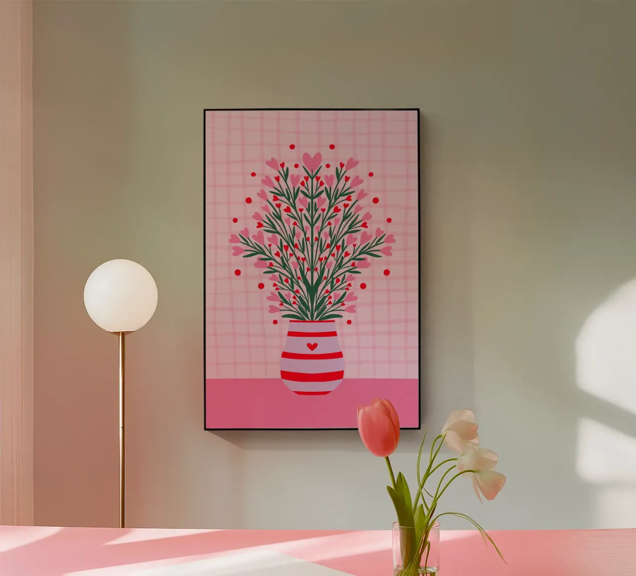 Fiori a cuore in un vaso plexiglass da Wackapacka