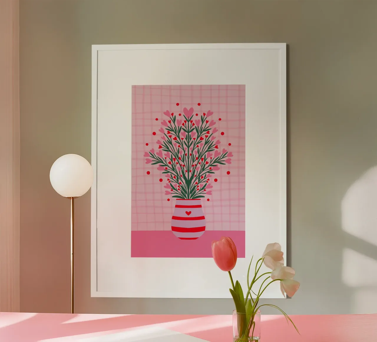 Fiori a cuore in un vaso carta hahnemühle da Wackapacka