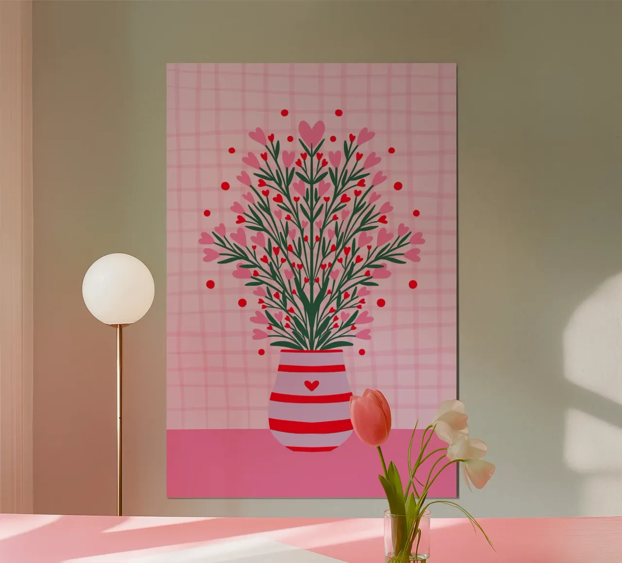 Fiori a cuore in un vaso carta hahnemühle da Wackapacka