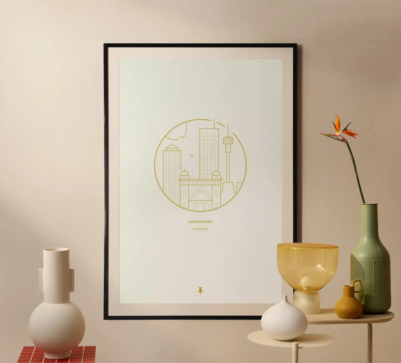 Johannesburg poster con telaio in alluminio da Dean Smith