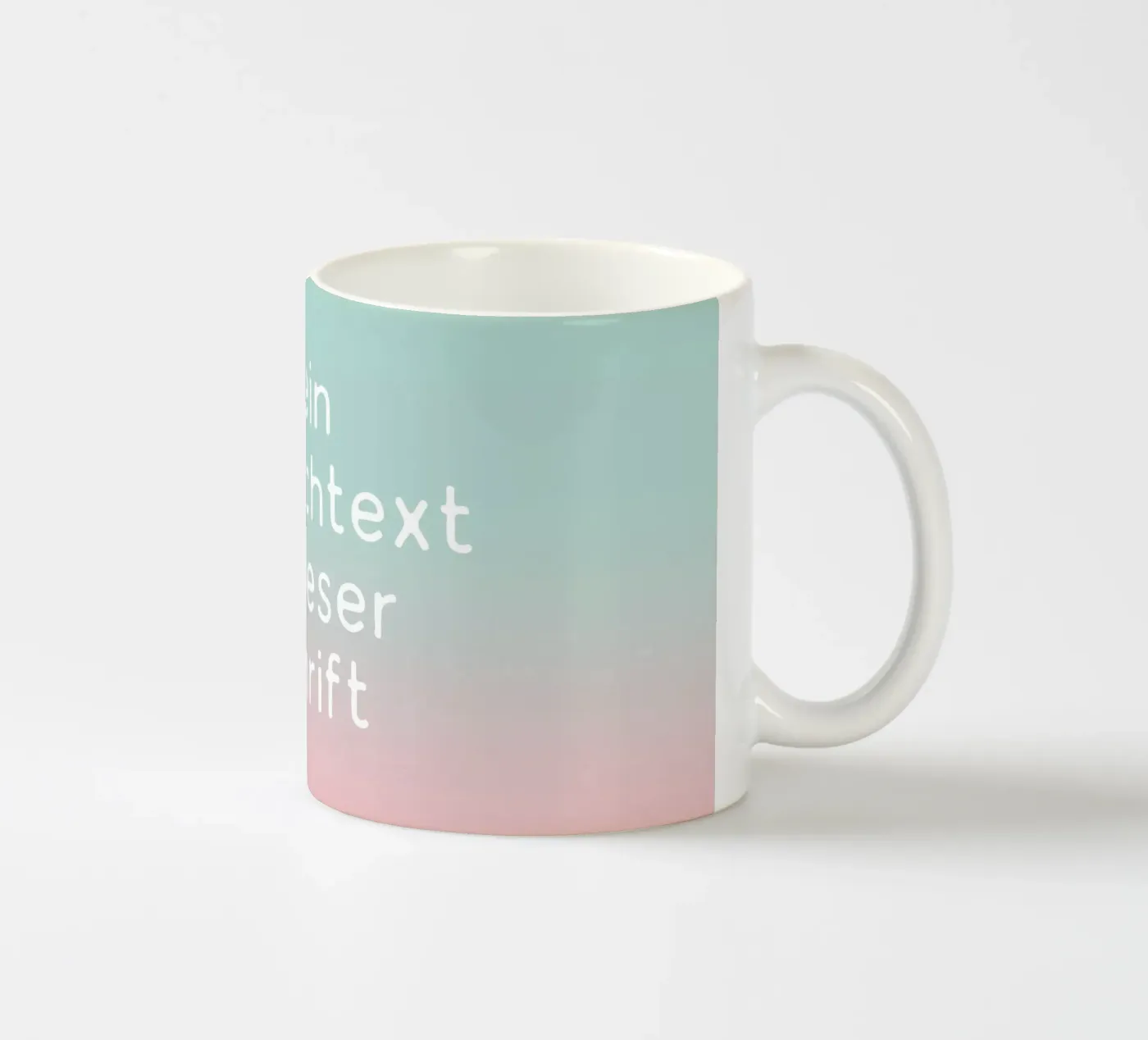 Wunschtext Gradient Türkis Rosa Pastell keramische mok van BAINAI