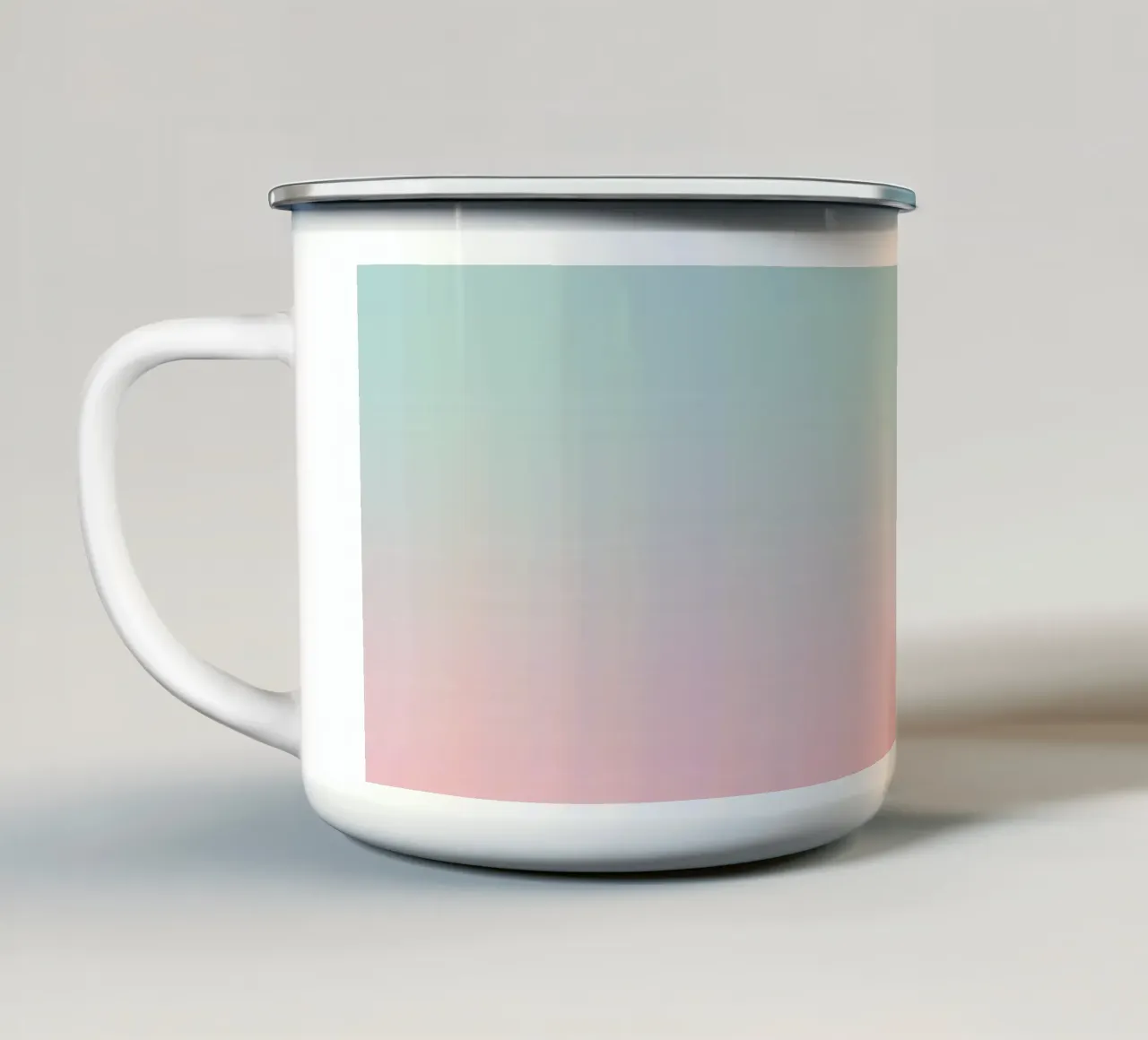 Fade Gradient Türkis Rosa Pastell tazza in smalto da BAINAI
