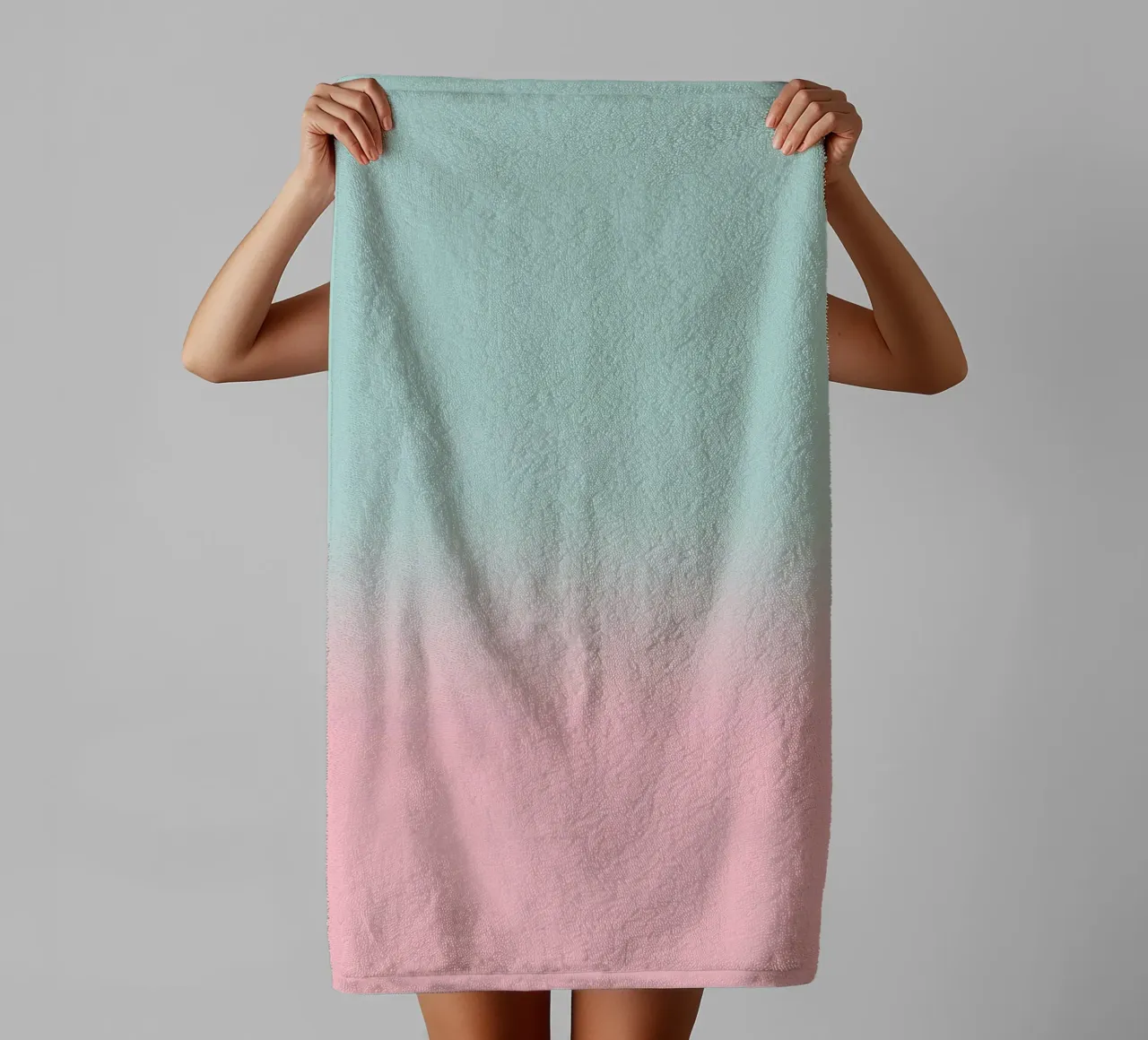 Fade Gradient Türkis Rosa Pastell asciugamano da bagno da BAINAI