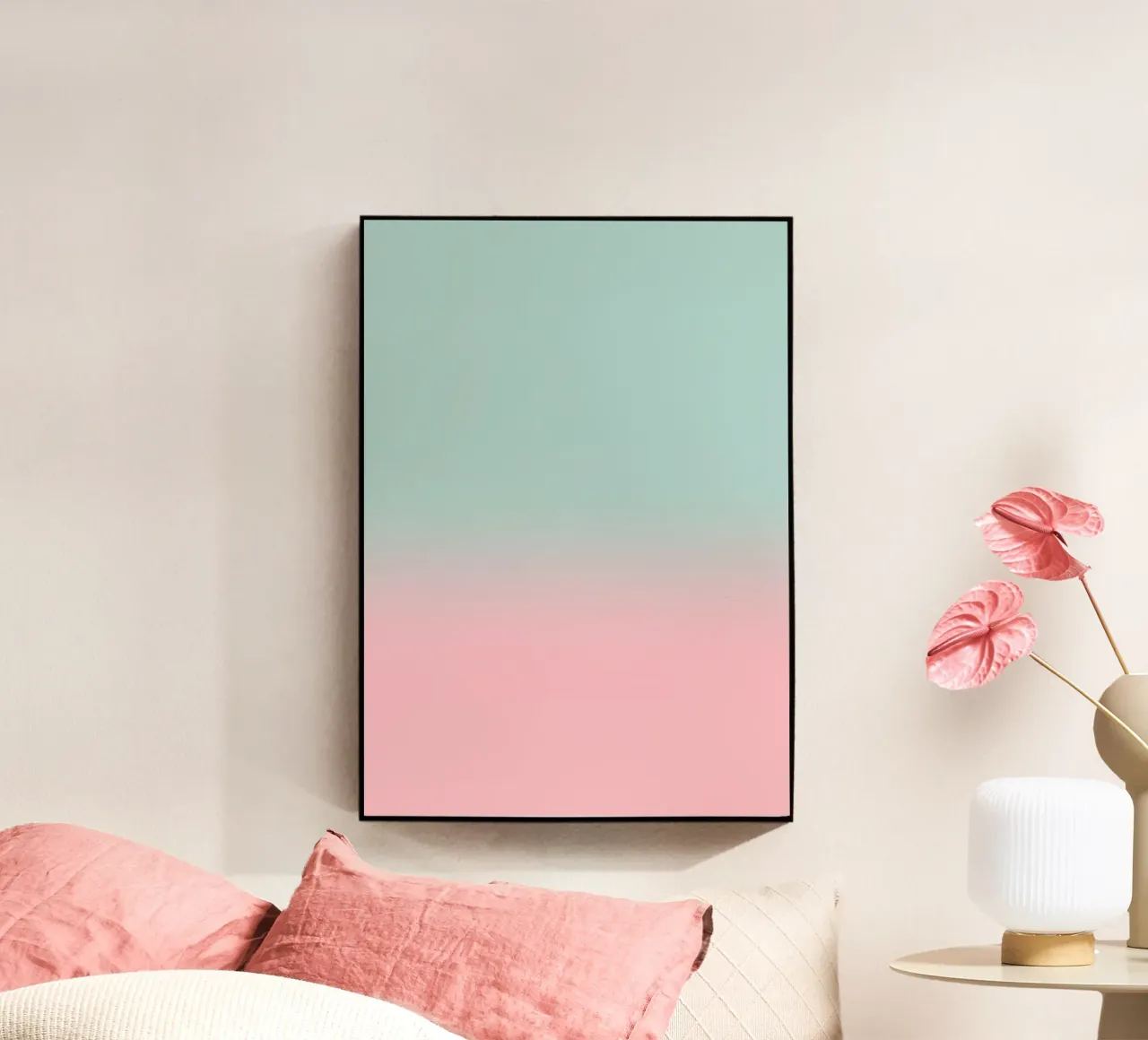 Fade Gradient Türkis Rosa Pastell Acryl-Glas von BAINAI
