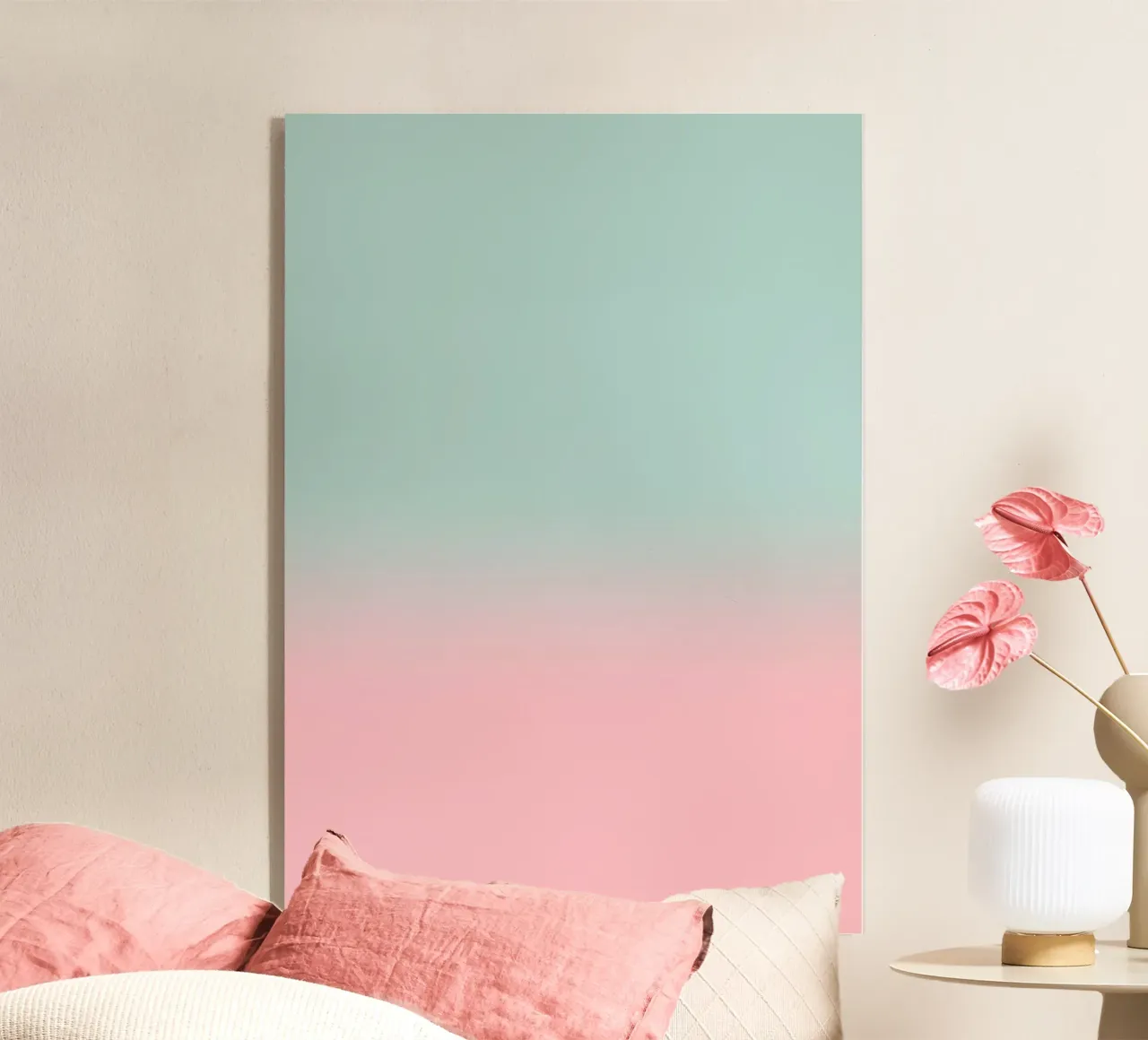 Fade Gradient Türkis Rosa Pastell Acryl-Glas von BAINAI