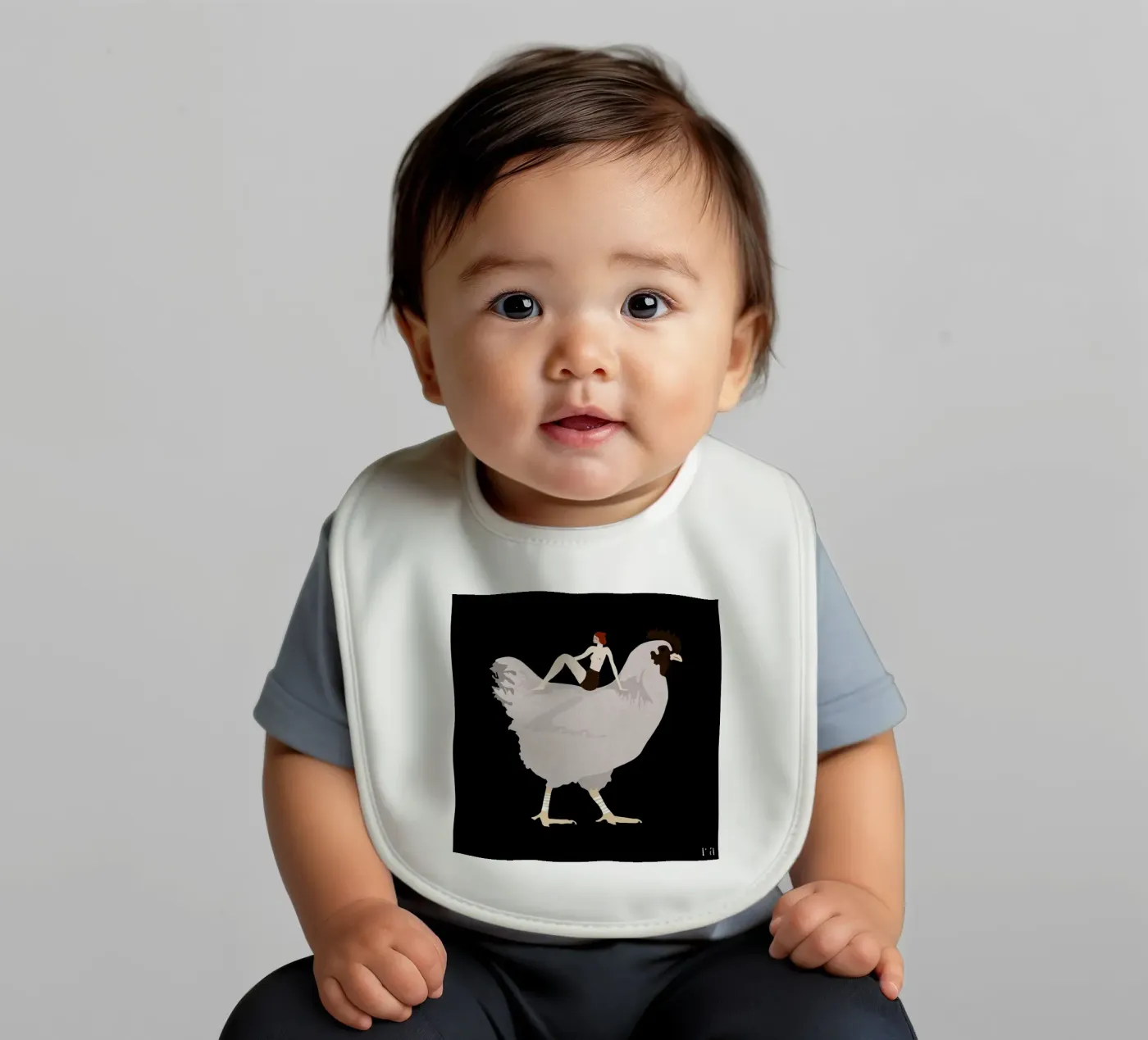 Chicken baby bib by Amalia Restrepo
