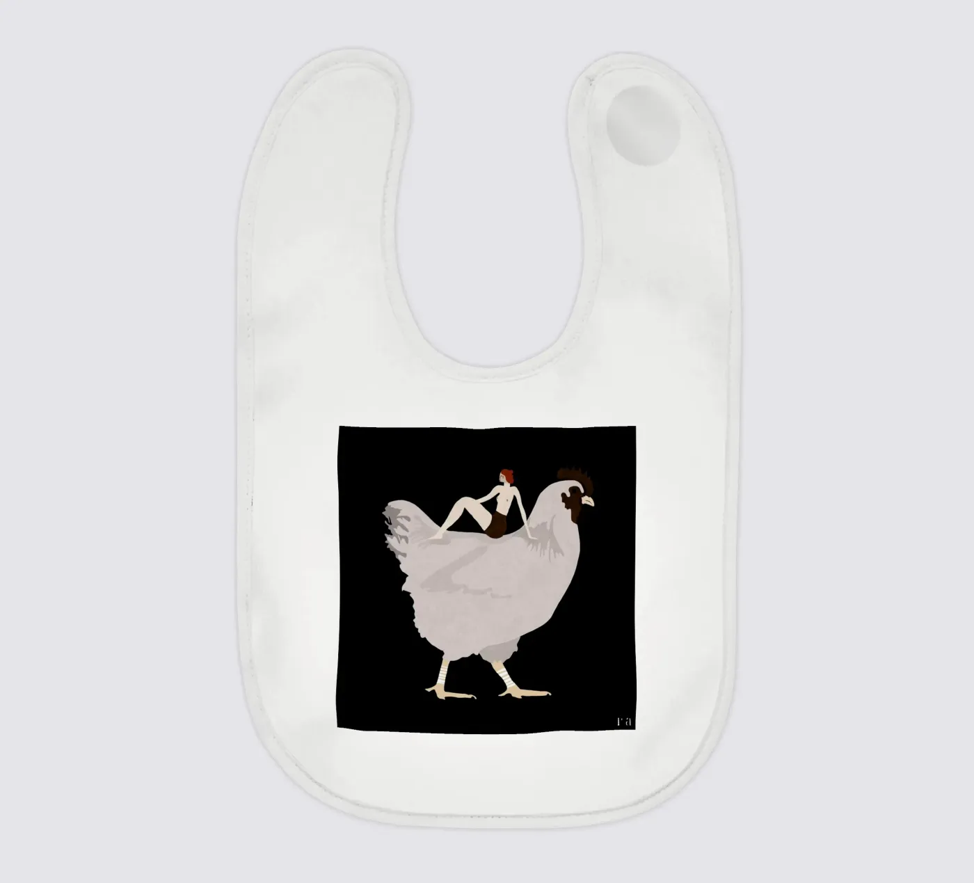 Chicken baby bib by Amalia Restrepo