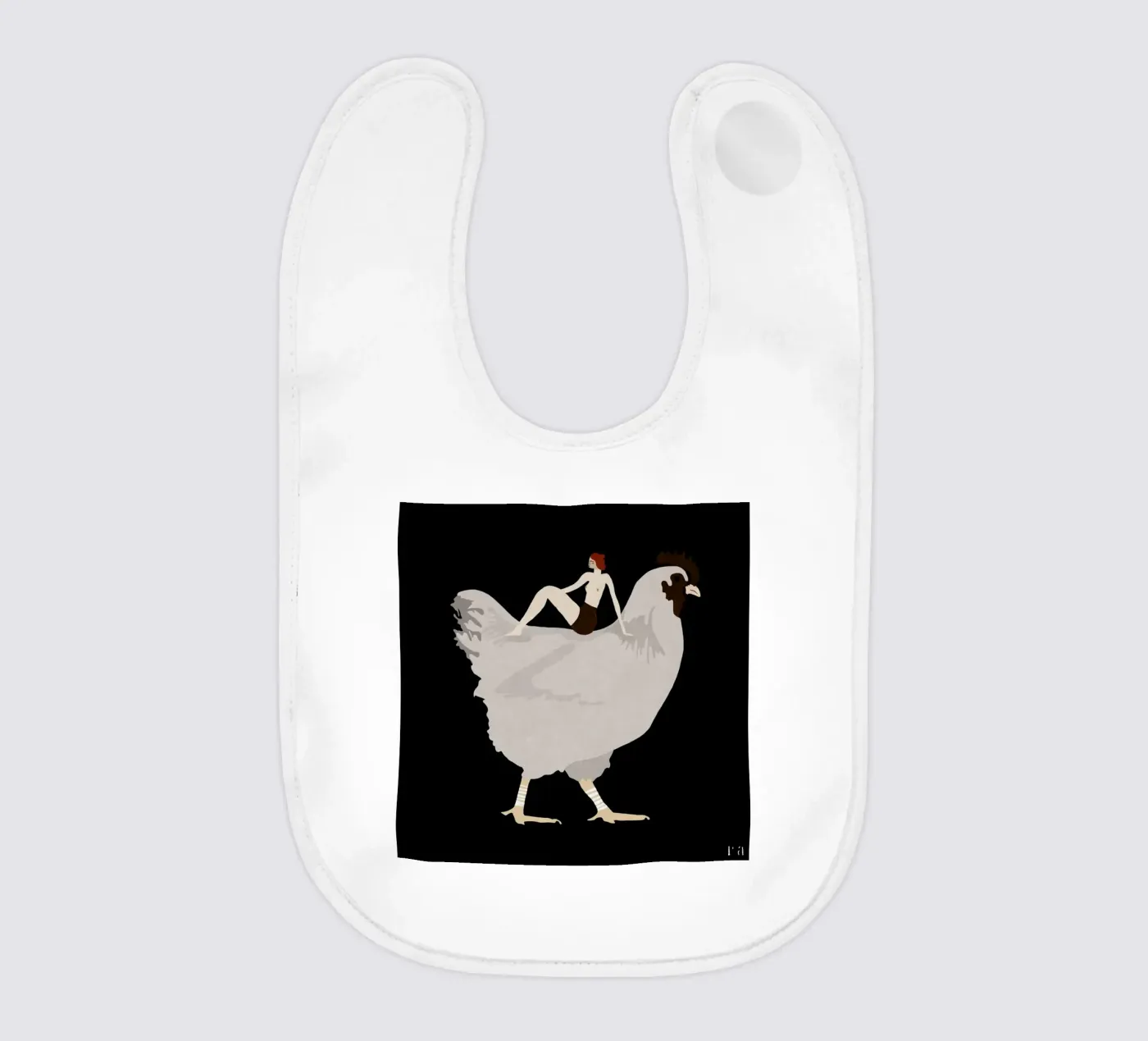Chicken baby bib by Amalia Restrepo