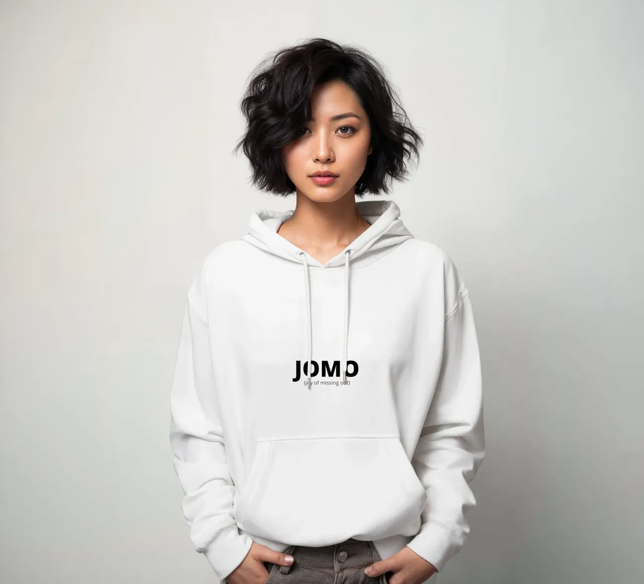 JOMO (joy of missing out) felpa con cappuccio da Magnific