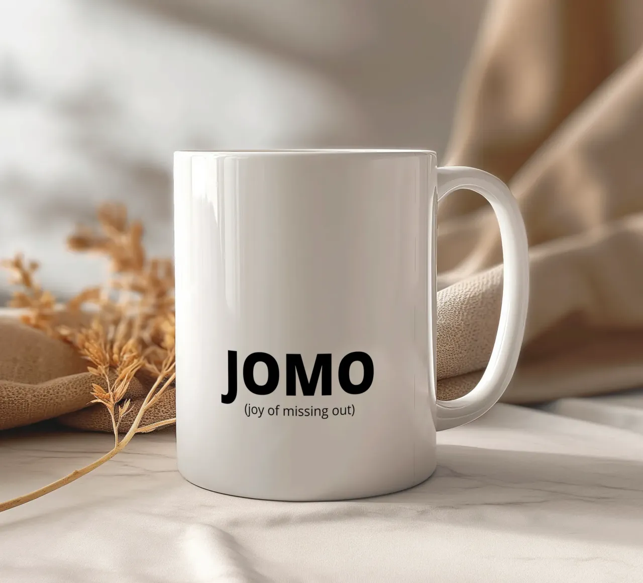 JOMO (joy of missing out) ceramic mug by Magnific