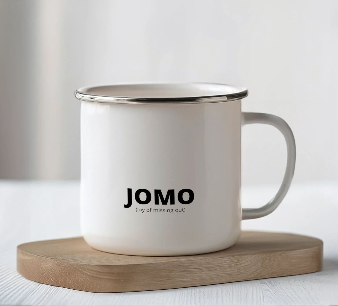 JOMO (joy of missing out) tazza in smalto da Magnific