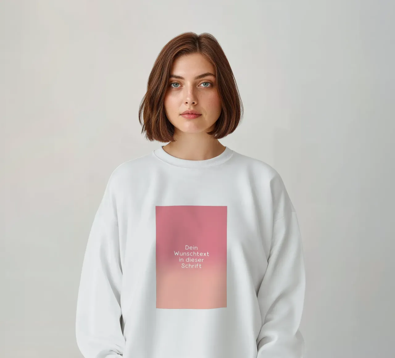 Wunschtext Gradient Rot Rosa Pastell felpa da BAINAI