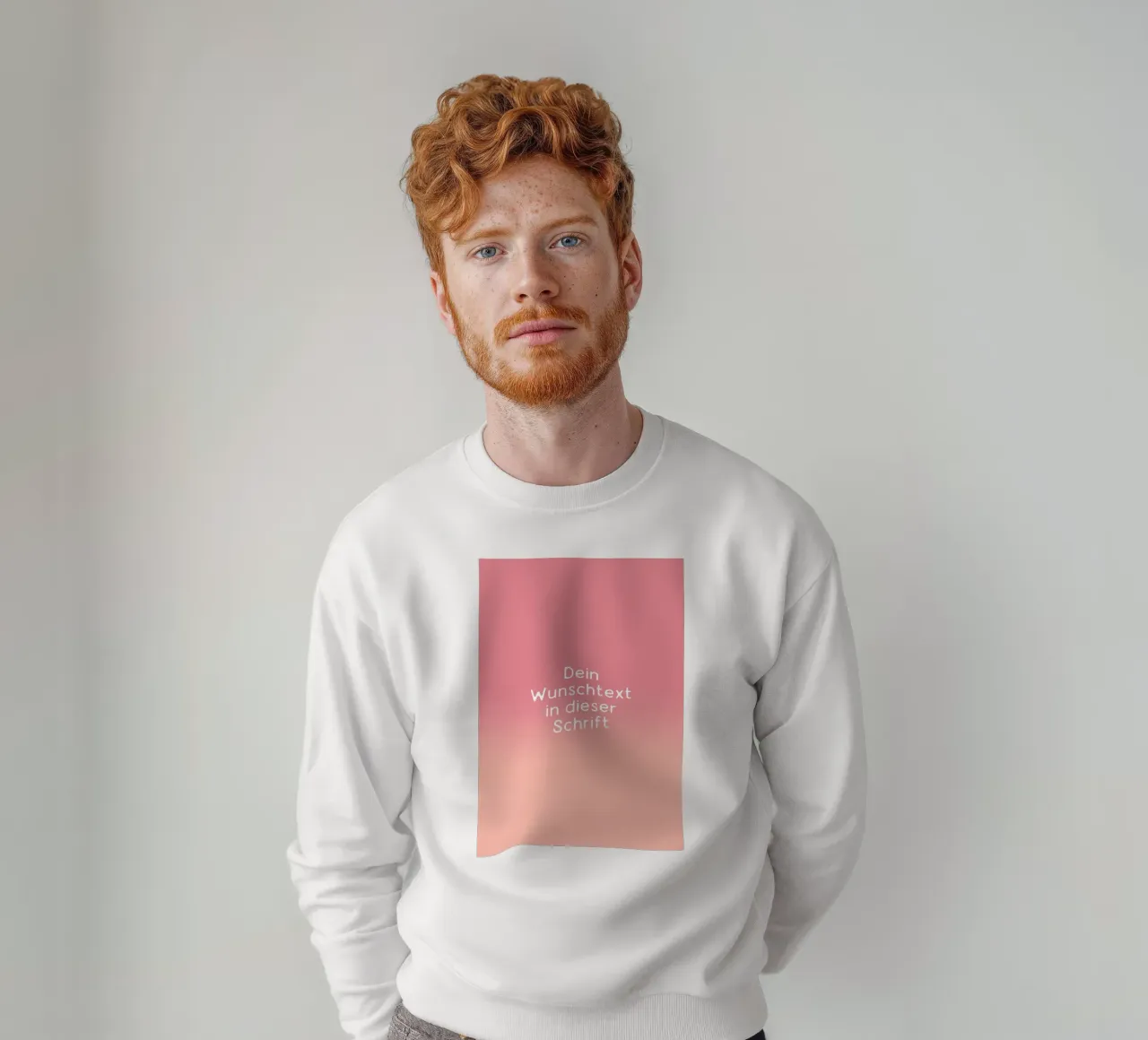 Wunschtext Gradient Rot Rosa Pastell felpa da BAINAI