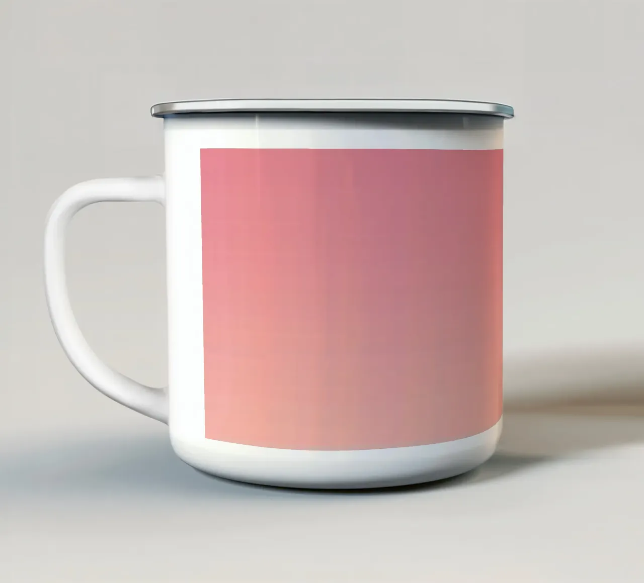 Fade Gradient Rot Rosa Pastell Emaille Tasse von BAINAI