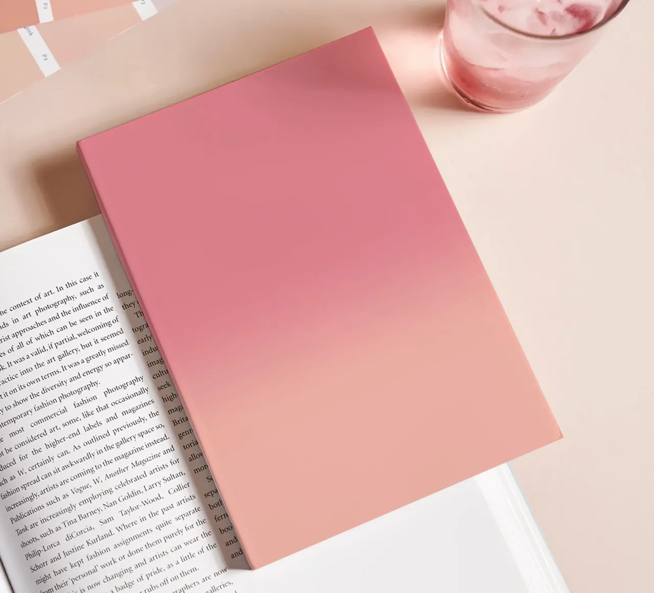 Fade Gradient Rot Rosa Pastell notebook by BAINAI