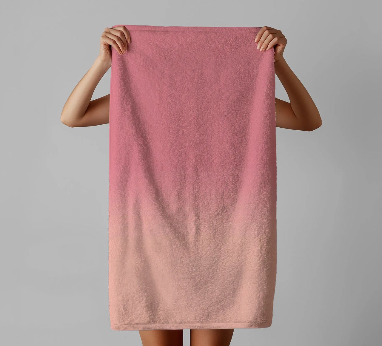 Fade Gradient Rot Rosa Pastell asciugamano da bagno da BAINAI