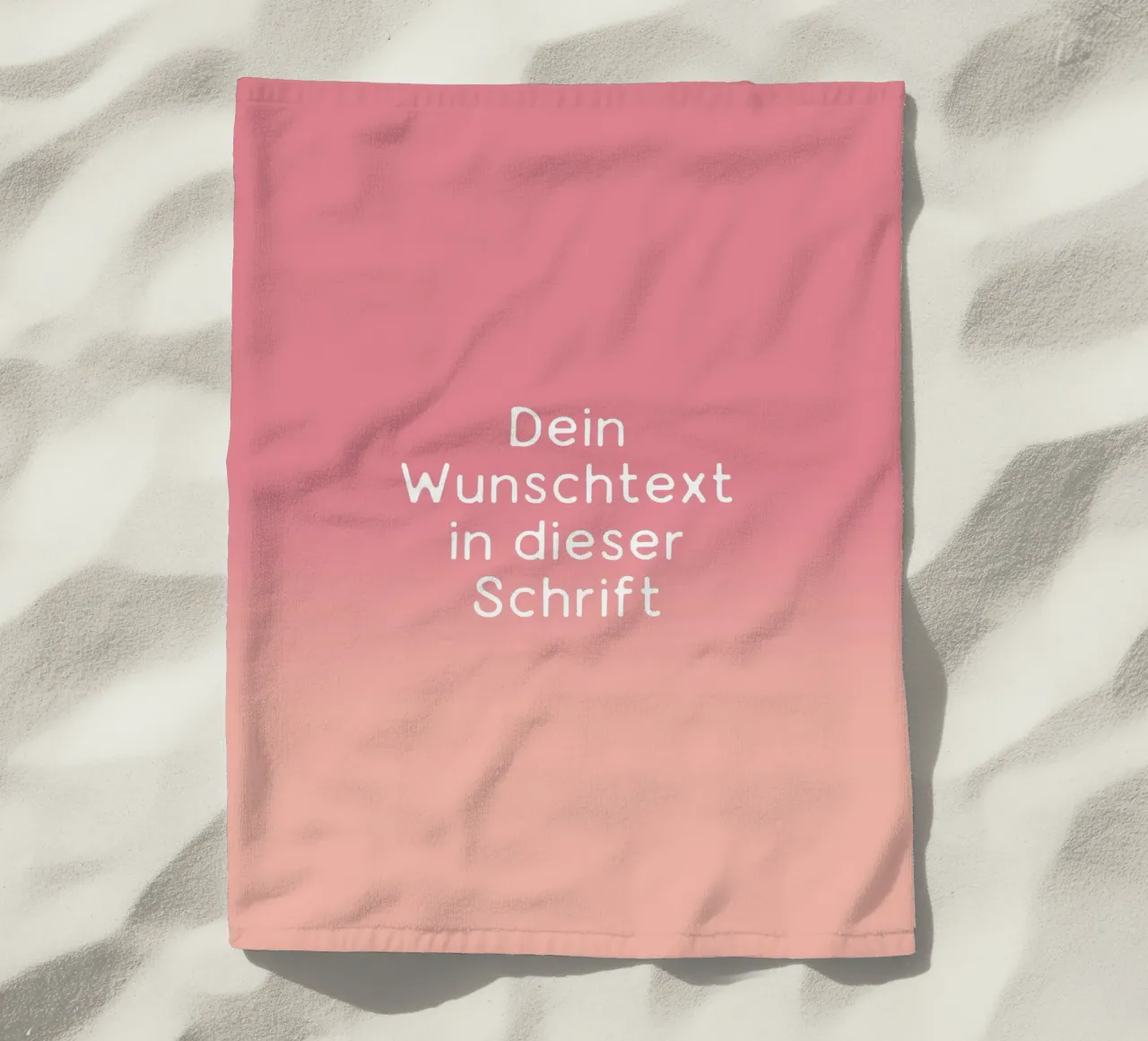 Wunschtext Gradient Rot Rosa Pastell telo mare da BAINAI