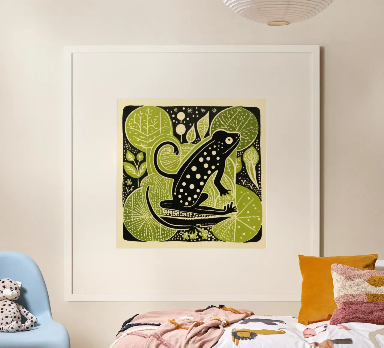 Tritone verde 1 poster con telaio in plastica da Minimal Animal Art