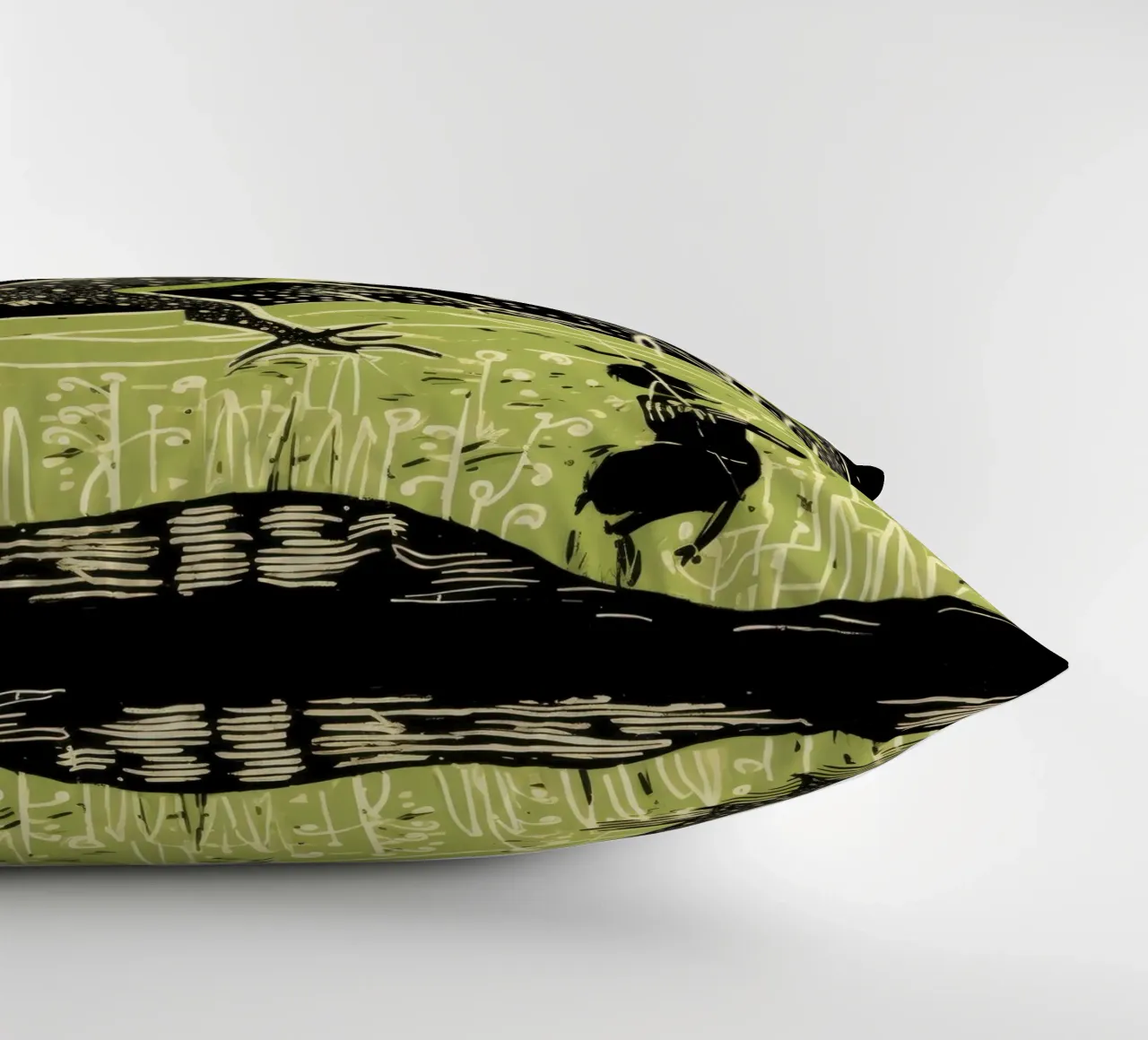 Tritone verde 2 cuscino da Minimal Animal Art