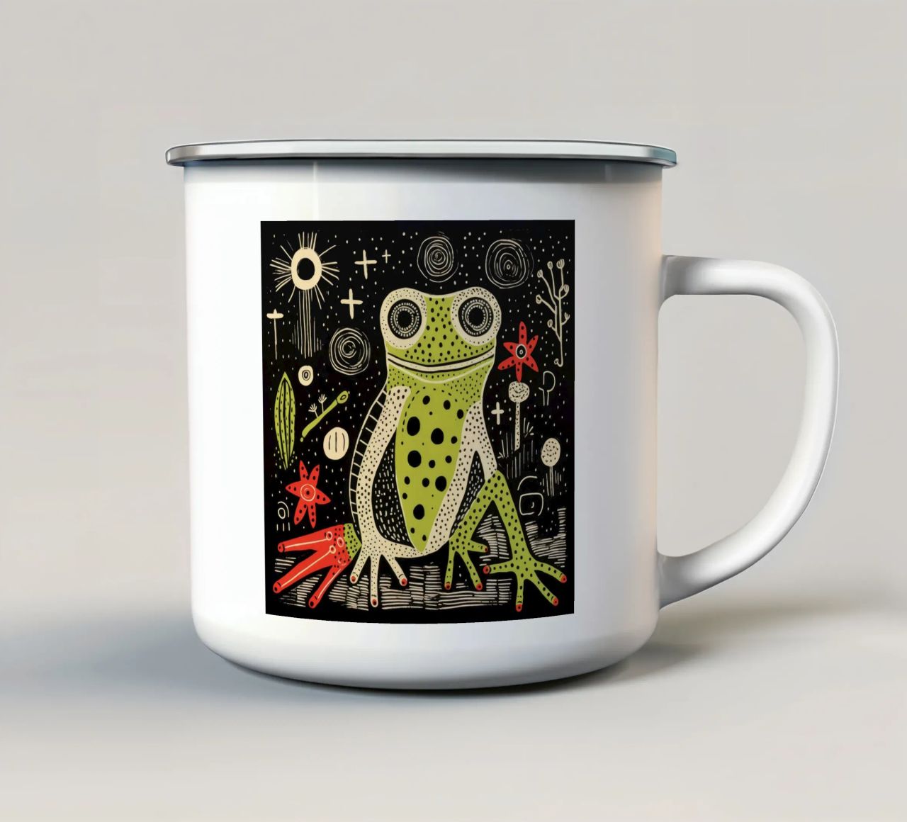Tritone verde 3 tazza in smalto da Minimal Animal Art